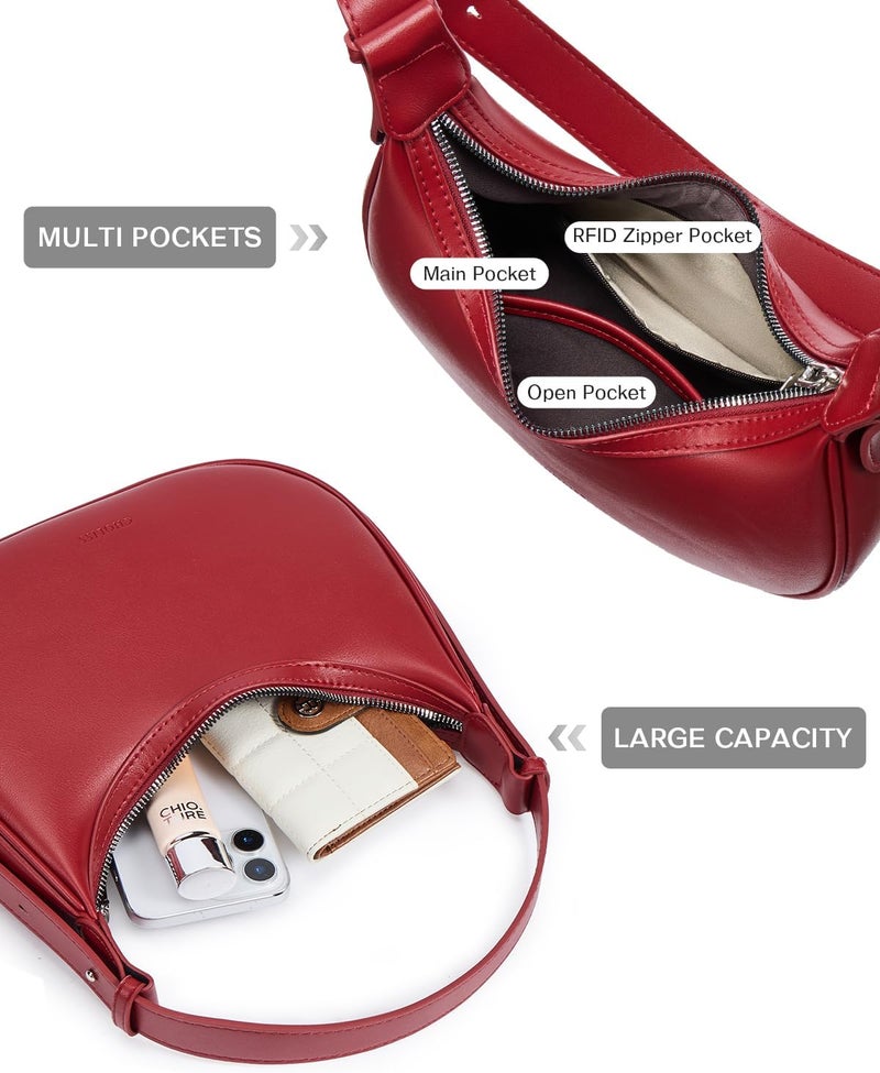 CHOLISS Shoulder Bag for Women RFID Vegan Leather Crescent Hobo Bag Clutch Underarm Purse Top-Handle Travel Handbags - Image 4